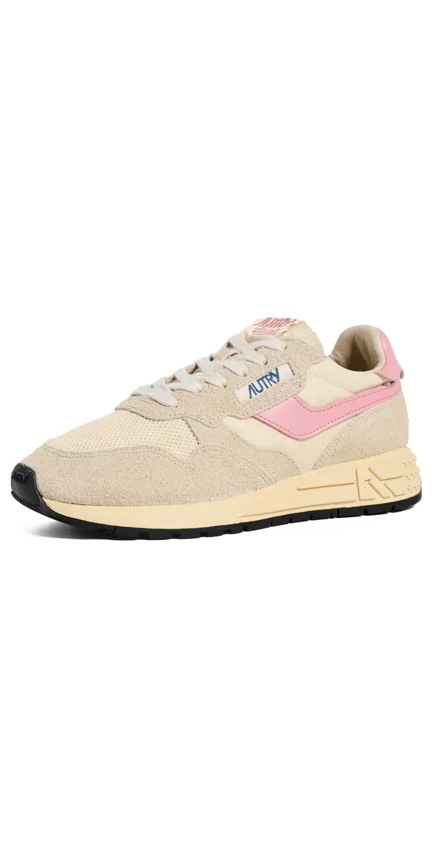 Autry Reelwind Low Suede Sneakers Ecru/Geranium Pink 39 | Image 1 Autry Reelwind Low Suede Sneakers Ecru/Geranium Pink 39 | Image 1