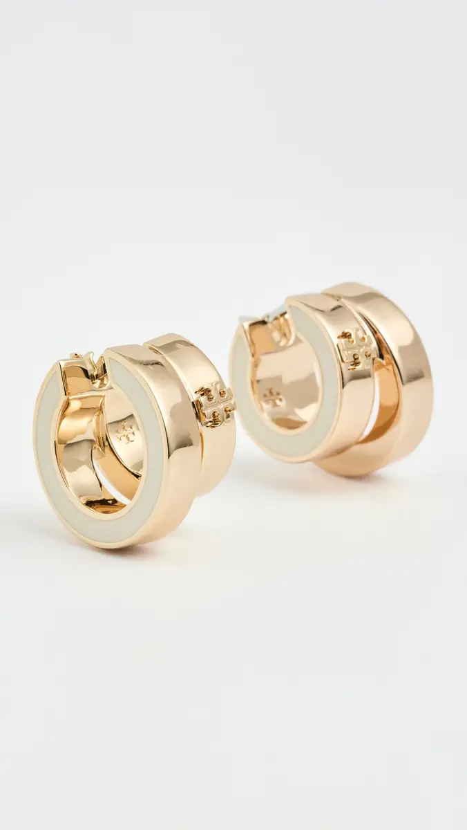 Tory Burch Kira Enamel Double Hoop Earrings | Thumbnail 2 Tory Burch Kira Enamel Double Hoop Earrings | Thumbnail 2