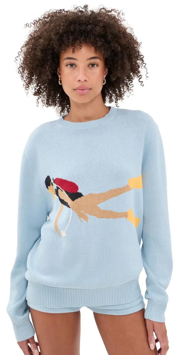 Yellow the Label Diver Cotton Pullover ight Blue | Image 1 Yellow the Label Diver Cotton Pullover ight Blue | Image 1