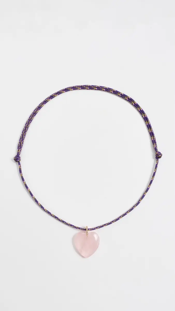 Zoë Chicco Rose Quartz Heart Paracord Necklace | Thumbnail 2 Zoë Chicco Rose Quartz Heart Paracord Necklace | Thumbnail 2