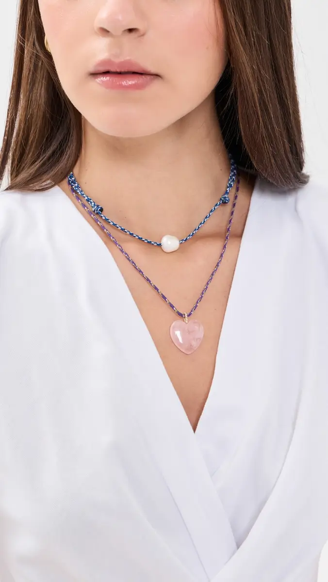 Zoë Chicco Rose Quartz Heart Paracord Necklace | Thumbnail 3 Zoë Chicco Rose Quartz Heart Paracord Necklace | Thumbnail 3