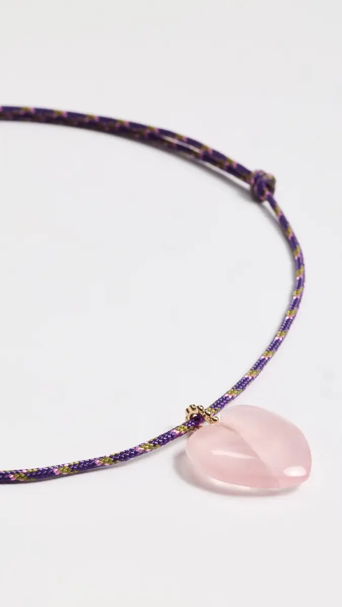 Zoë Chicco Rose Quartz Heart Paracord Necklace | Thumbnail 4 Zoë Chicco Rose Quartz Heart Paracord Necklace | Thumbnail 4