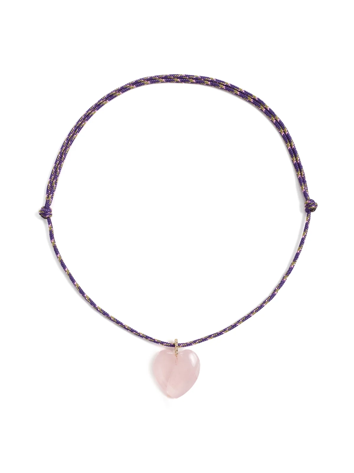 Zoë Chicco Rose Quartz Heart Paracord Necklace