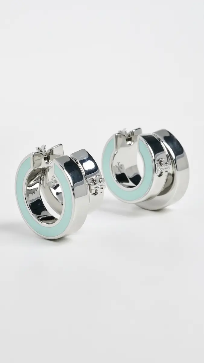 Tory Burch Kira Enamel Double Hoop Earrings | Thumbnail 2 Tory Burch Kira Enamel Double Hoop Earrings | Thumbnail 2