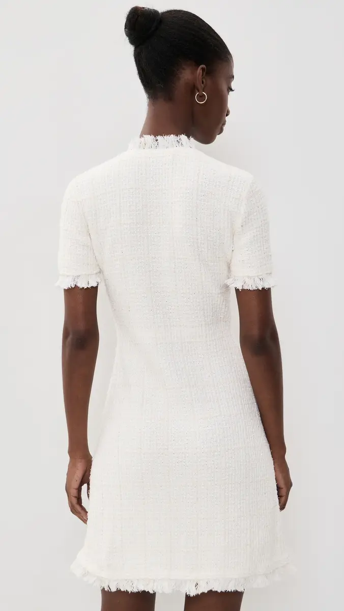 Self-Portrait Cream Textured Knit Mini Dress | Thumbnail 3 Self-Portrait Cream Textured Knit Mini Dress | Thumbnail 3