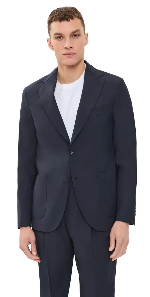 OFFICINE GÉNÉRALE Arthus Italian Fresco Wool Jacket Dark Navy | Image 1 OFFICINE GÉNÉRALE Arthus Italian Fresco Wool Jacket Dark Navy | Image 1