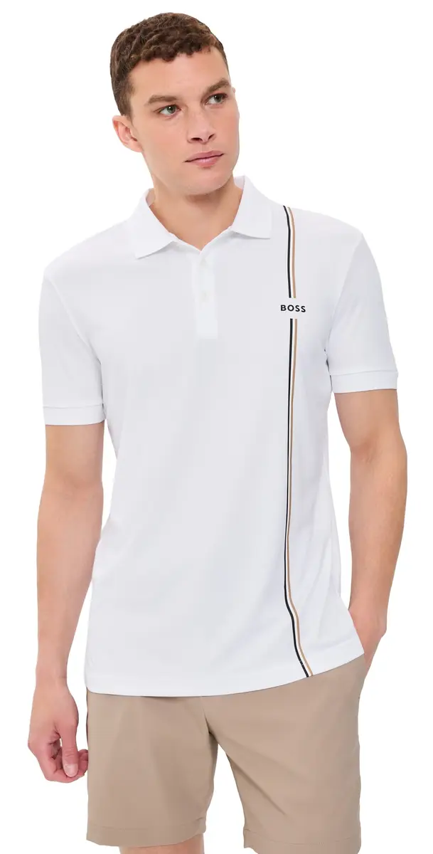 BOSS Active Quick-Dry Polo Shirt White | Image 1 BOSS Active Quick-Dry Polo Shirt White | Image 1