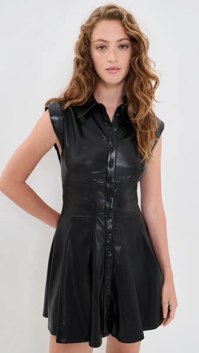 Alice + Olivia Kim Vegan Leather Corset Mini Dress | Thumbnail 2 Alice + Olivia Kim Vegan Leather Corset Mini Dress | Thumbnail 2
