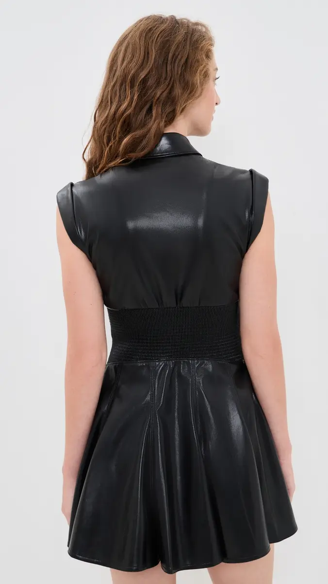 Alice + Olivia Kim Vegan Leather Corset Mini Dress | Thumbnail 3 Alice + Olivia Kim Vegan Leather Corset Mini Dress | Thumbnail 3