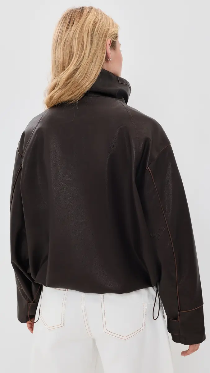 LIONESS Shoreline Funnel Faux Leather Jacket | Thumbnail 3 LIONESS Shoreline Funnel Faux Leather Jacket | Thumbnail 3