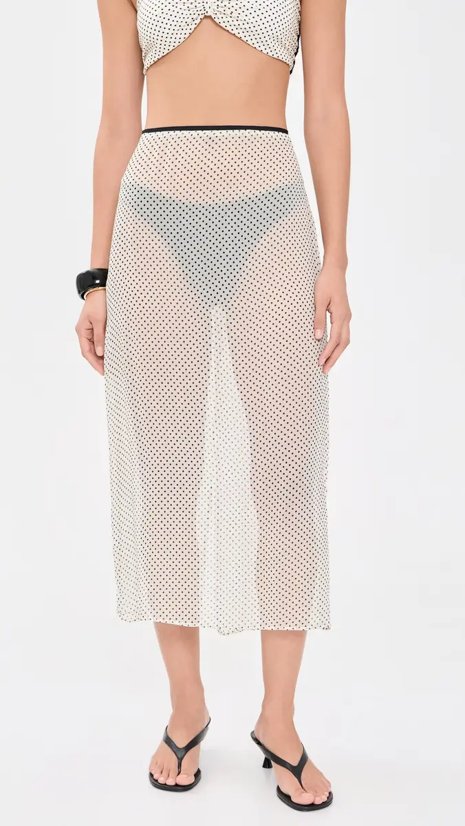 Hunza G Sheer Polka-Dot Coverup Skirt | Thumbnail 2 Hunza G Sheer Polka-Dot Coverup Skirt | Thumbnail 2