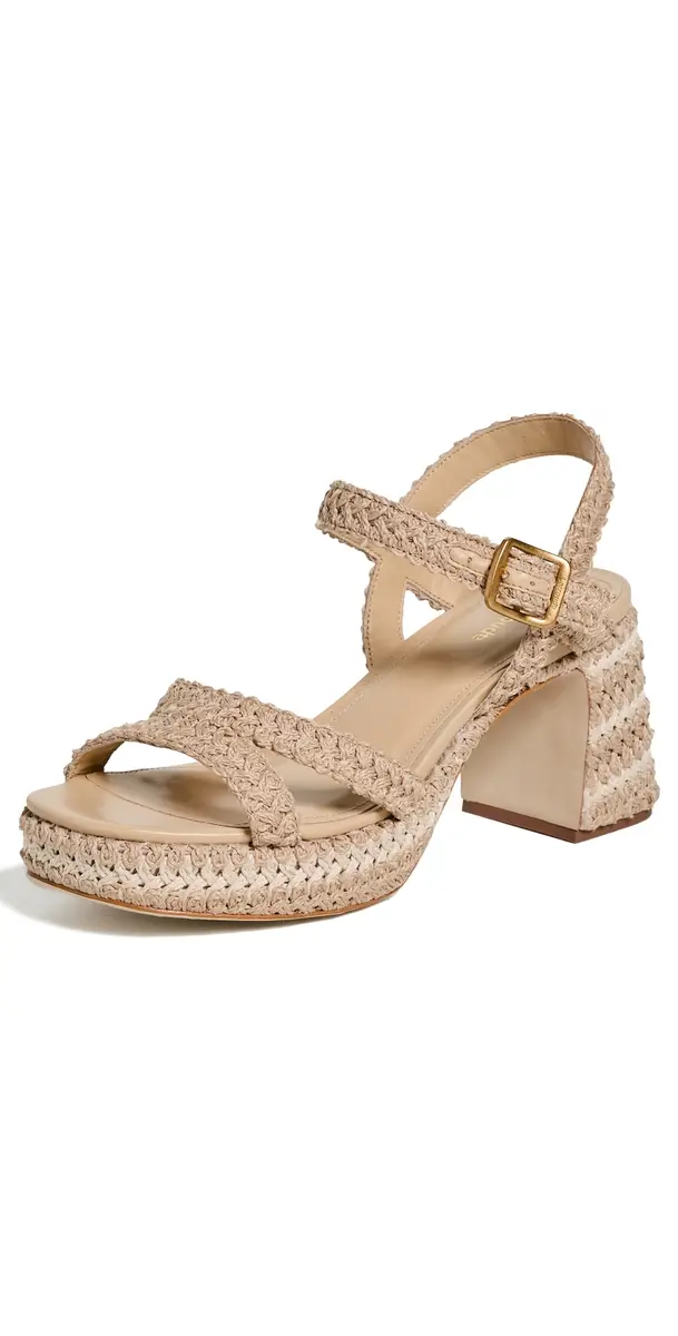 Larroudé Jolene Low Crochet Sandals Natural Crochet | Image 1 Larroudé Jolene Low Crochet Sandals Natural Crochet | Image 1
