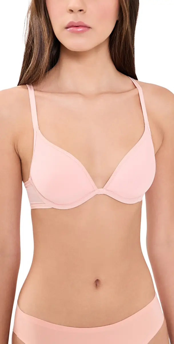 b.tempt'd by Wacoal b. tempt'd by Wacoal Full Transparency Plunge Contour Bra Rose Smoke | Image 1 b.tempt'd by Wacoal b. tempt'd by Wacoal Full Transparency Plunge Contour Bra Rose Smoke | Image 1