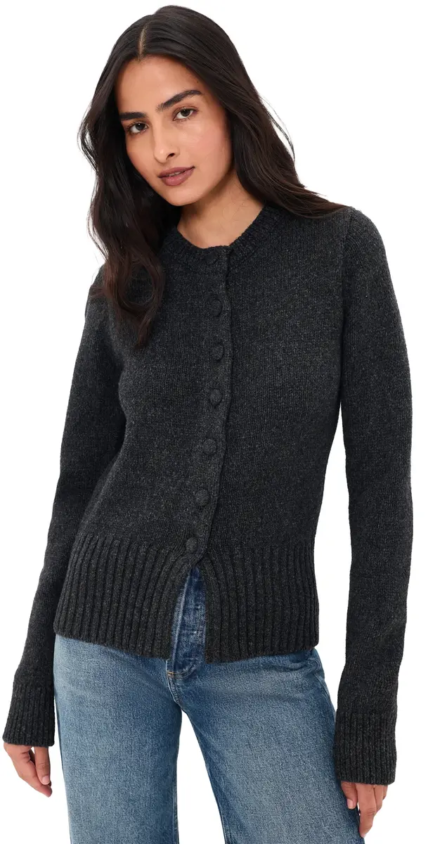 Aligne Abigail Wool Cardigan Grey Marl | Image 1 Aligne Abigail Wool Cardigan Grey Marl | Image 1