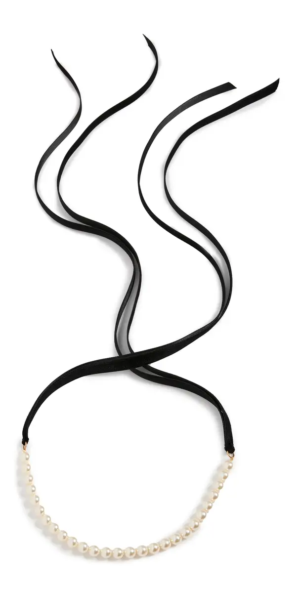 Jennifer Behr Pearl Ribbon Necklace Pearl One Size | Image 1 Jennifer Behr Pearl Ribbon Necklace Pearl One Size | Image 1