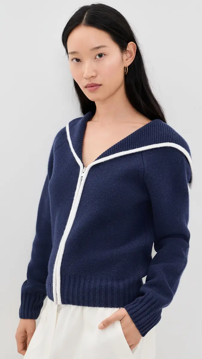 GOOD AMERICAN The Knit Sailor Zip Up | Thumbnail 2