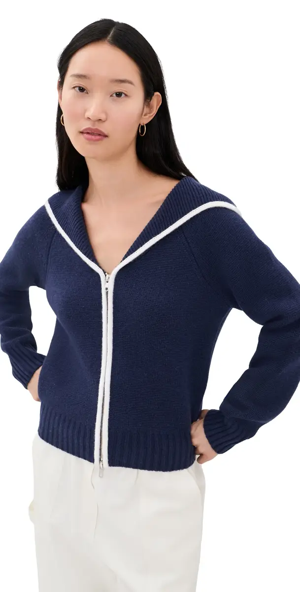 Good American The Knit ailor Zip Up New Navy002 | Image 1 Good American The Knit ailor Zip Up New Navy002 | Image 1