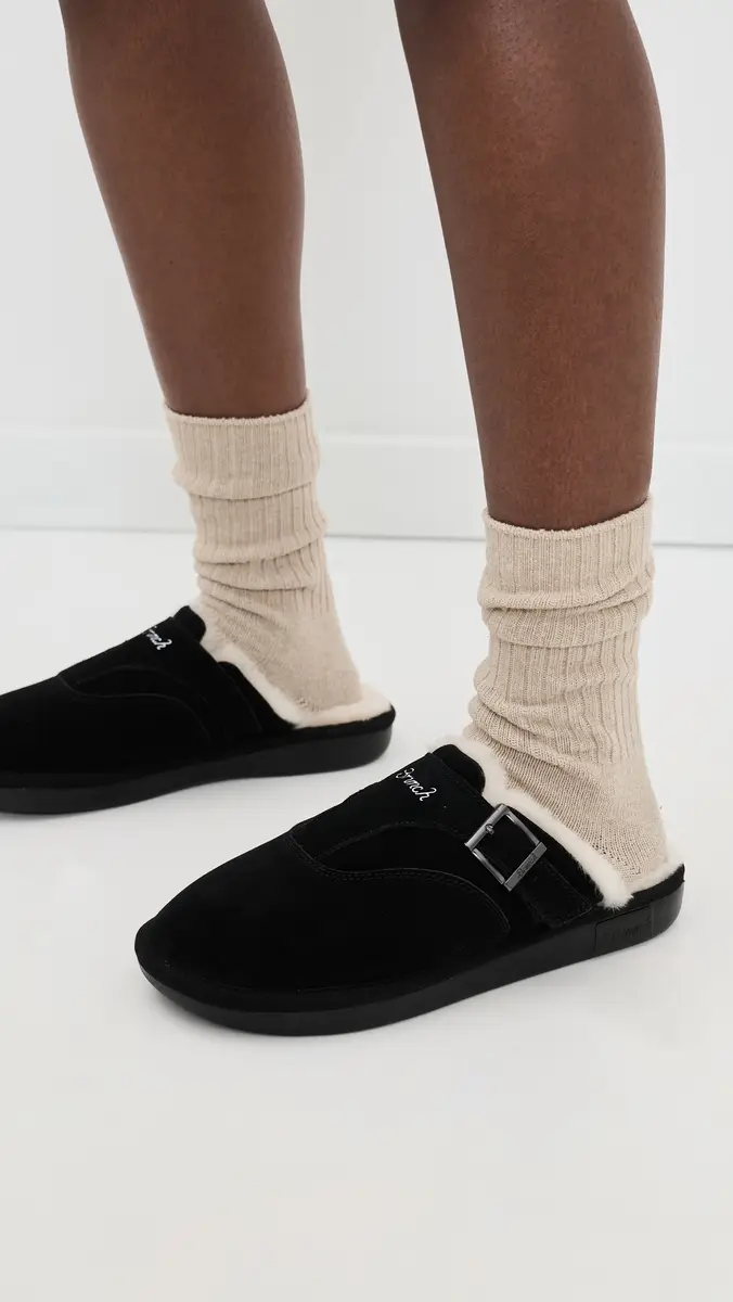 Brunch Amour Suede Shearling Slippers | Thumbnail 3