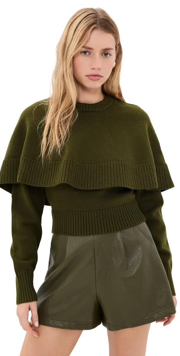 Ronny Kobo Evian Knit Top Olive | Image 1 Ronny Kobo Evian Knit Top Olive | Image 1
