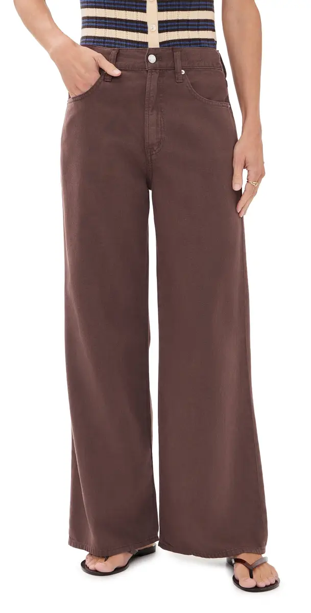 Madewell Petite Ultimate Airy Denim Wide Leg Jeans Cocoa | Image 1 Madewell Petite Ultimate Airy Denim Wide Leg Jeans Cocoa | Image 1