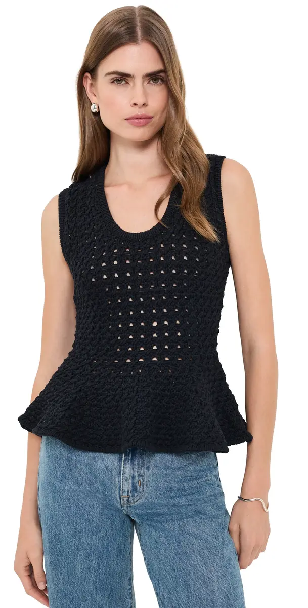Pistola Anna Peplum Sweater Tank Black | Image 1 Pistola Anna Peplum Sweater Tank Black | Image 1