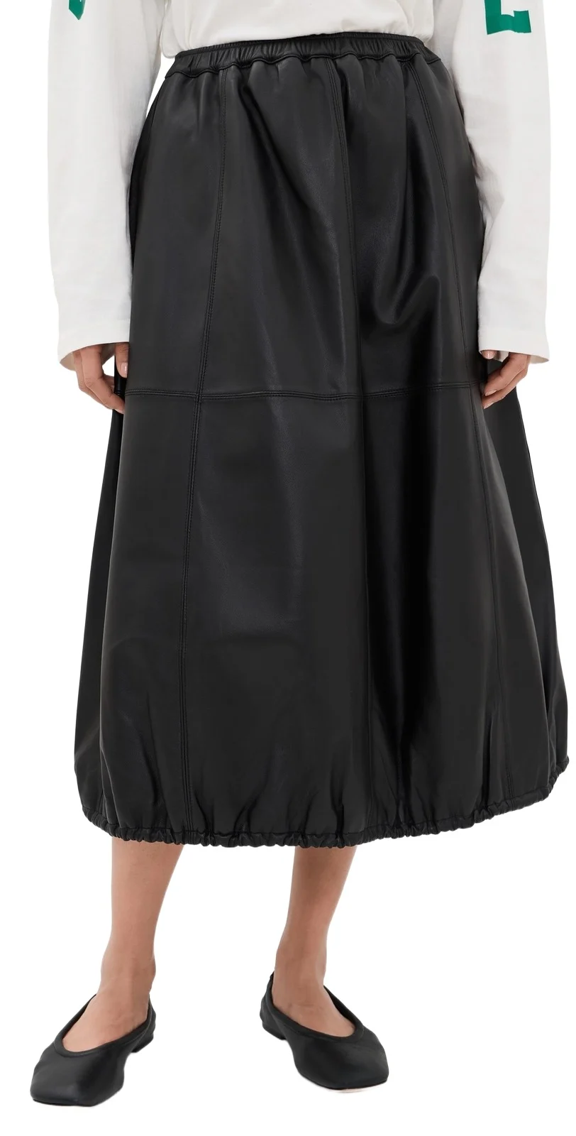 Caitlin Leather Midi Skirt