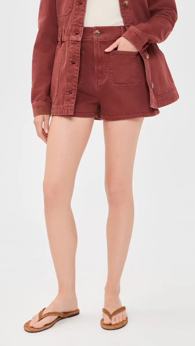 Veronica Beard Jean Elijah Shorts with Patch Pockets Rust | Thumbnail 2 Veronica Beard Jean Elijah Shorts with Patch Pockets Rust | Thumbnail 2