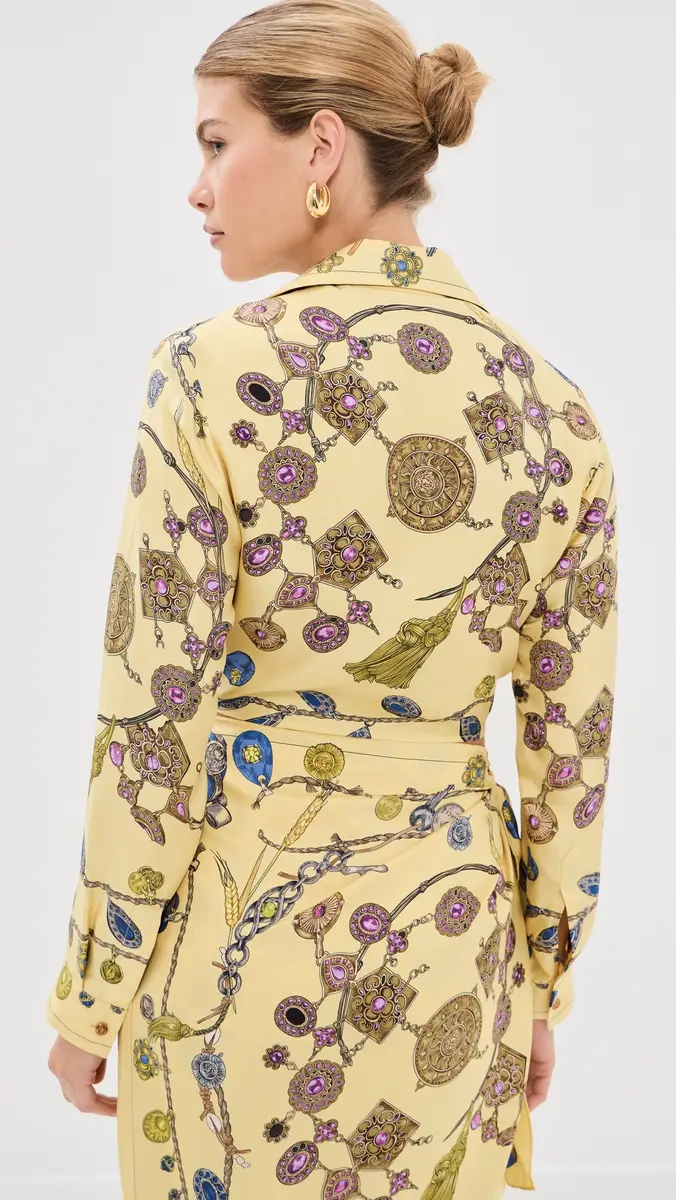Versace Printed Crop Silk Twill Shirt | Thumbnail 3 Versace Printed Crop Silk Twill Shirt | Thumbnail 3