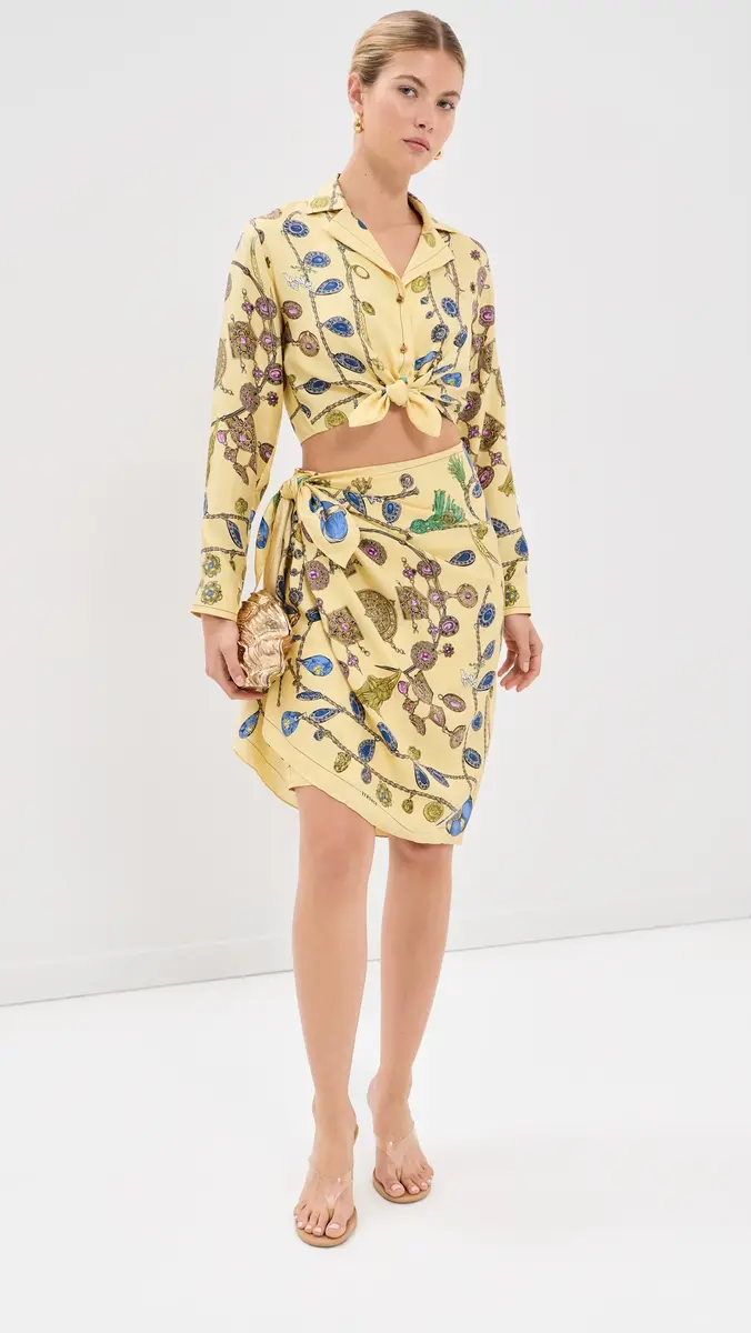 Versace Printed Crop Silk Twill Shirt | Thumbnail 5 Versace Printed Crop Silk Twill Shirt | Thumbnail 5