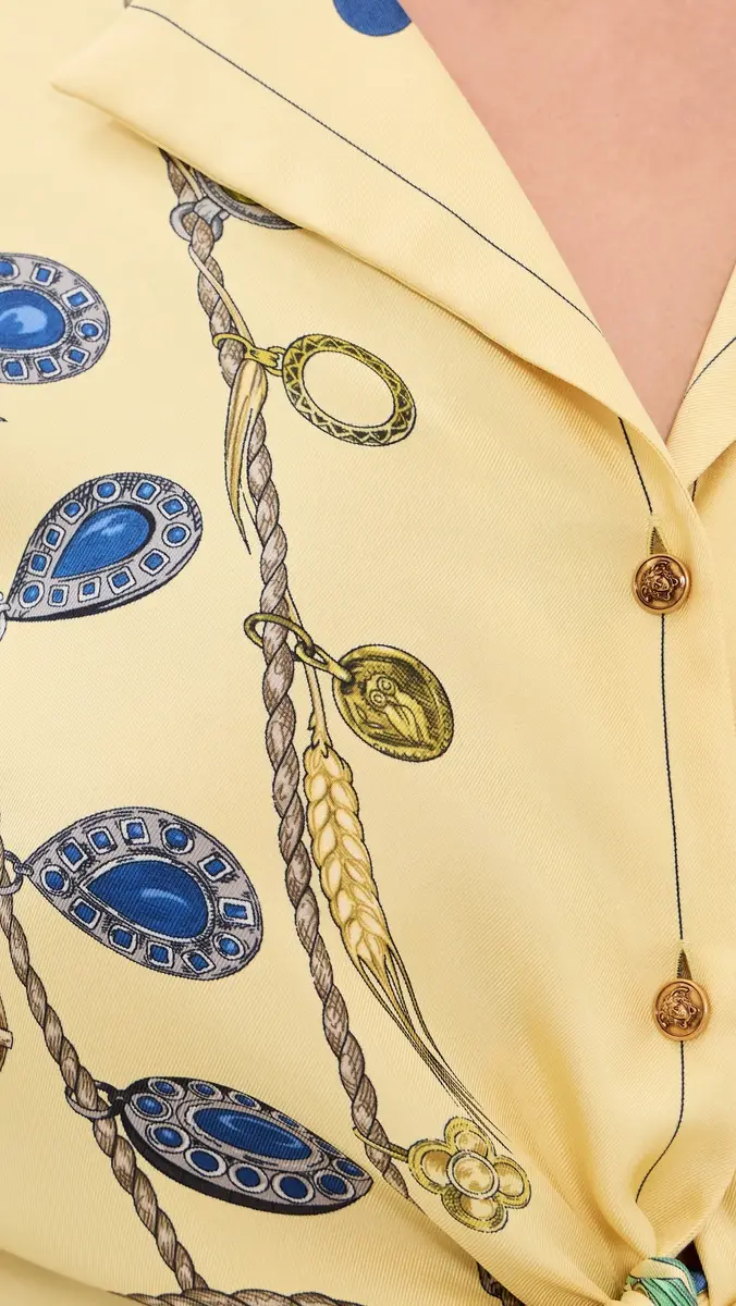 Versace Printed Crop Silk Twill Shirt | Thumbnail 6 Versace Printed Crop Silk Twill Shirt | Thumbnail 6
