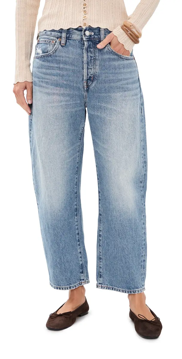 Madewell The Short Barrel-Leg Jeans Solstice Wash | Image 1 Madewell The Short Barrel-Leg Jeans Solstice Wash | Image 1