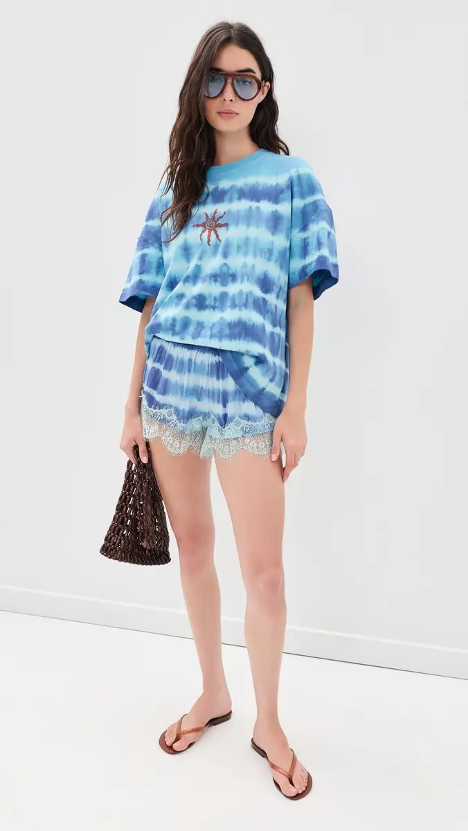 Ciao Ciao Vacation Curacao Tie-Dye Lace Trim Shorts | Thumbnail 5 Ciao Ciao Vacation Curacao Tie-Dye Lace Trim Shorts | Thumbnail 5
