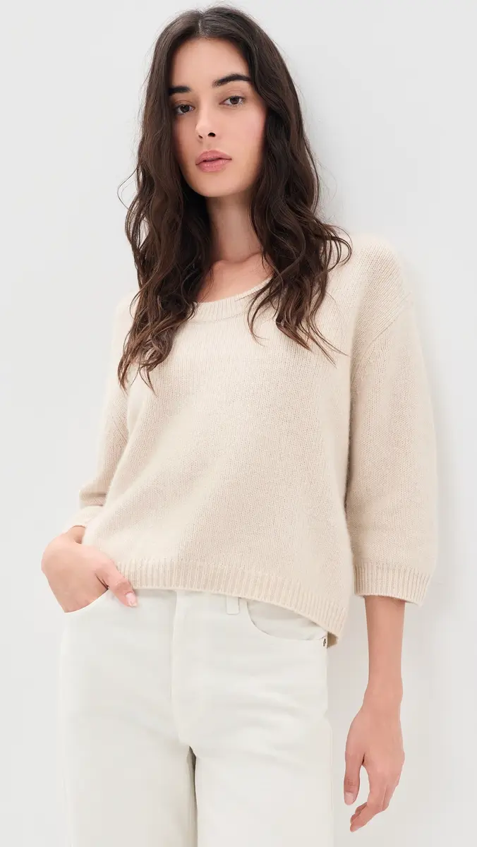 White + Warren Featherweight Cashmere Scoop Tee | Thumbnail 2 White + Warren Featherweight Cashmere Scoop Tee | Thumbnail 2