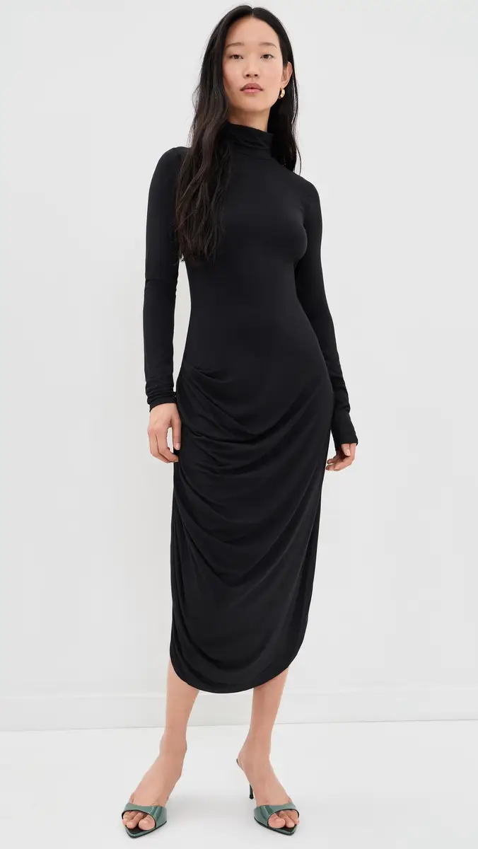 Proenza Schouler White Label Imogen Dress In Soft Jersey Black | Thumbnail 2 Proenza Schouler White Label Imogen Dress In Soft Jersey Black | Thumbnail 2