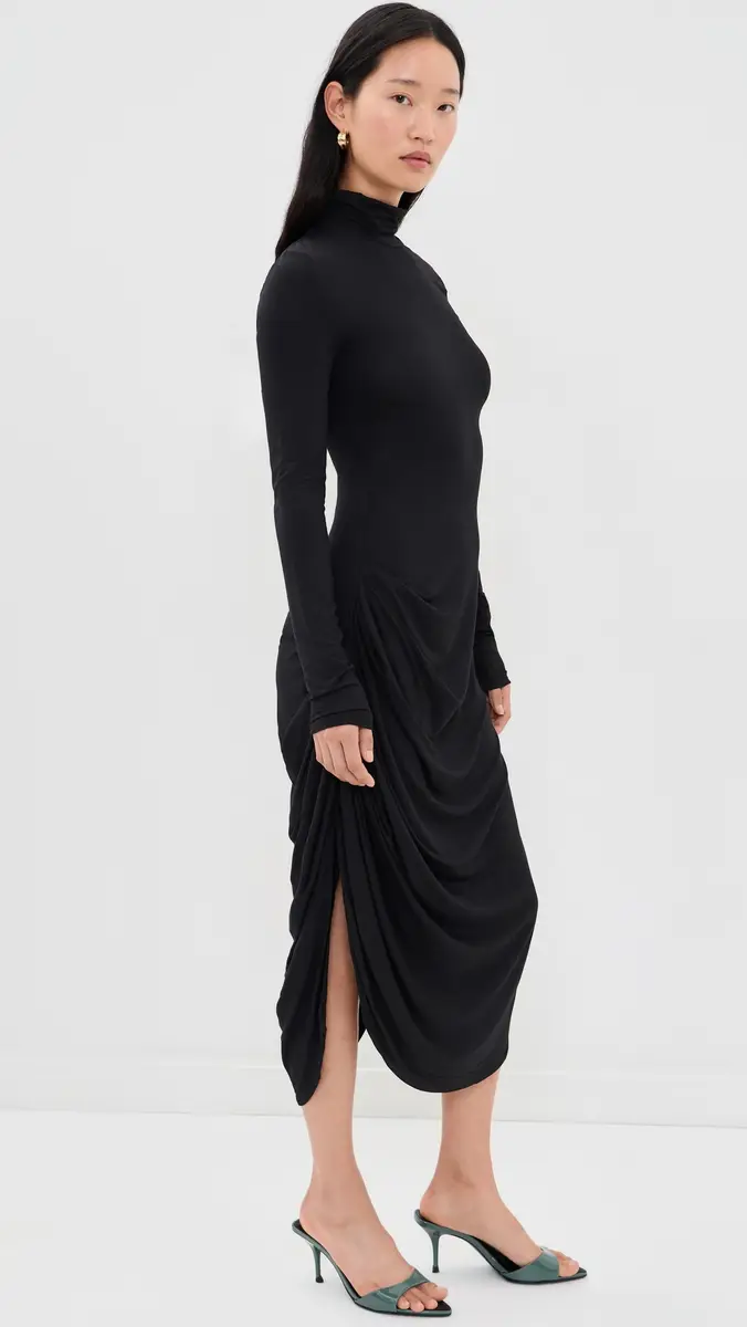 Proenza Schouler White Label Imogen Dress In Soft Jersey Black | Thumbnail 4 Proenza Schouler White Label Imogen Dress In Soft Jersey Black | Thumbnail 4