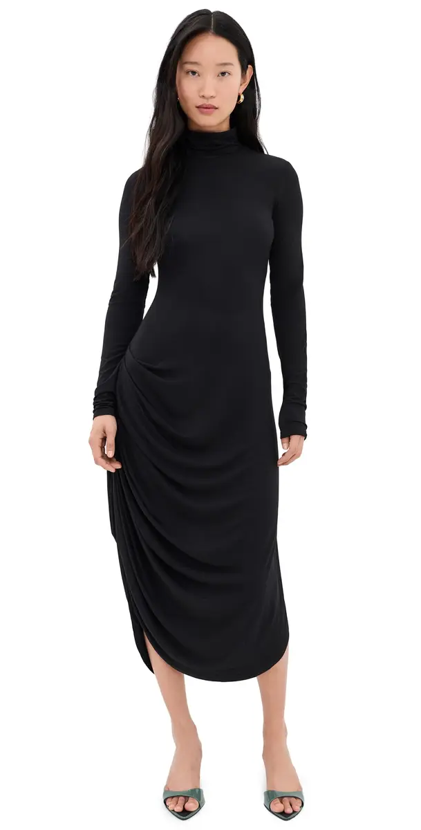 Proenza Schouler White Label Imogen Dress In oft Jersey Black | Image 1 Proenza Schouler White Label Imogen Dress In oft Jersey Black | Image 1