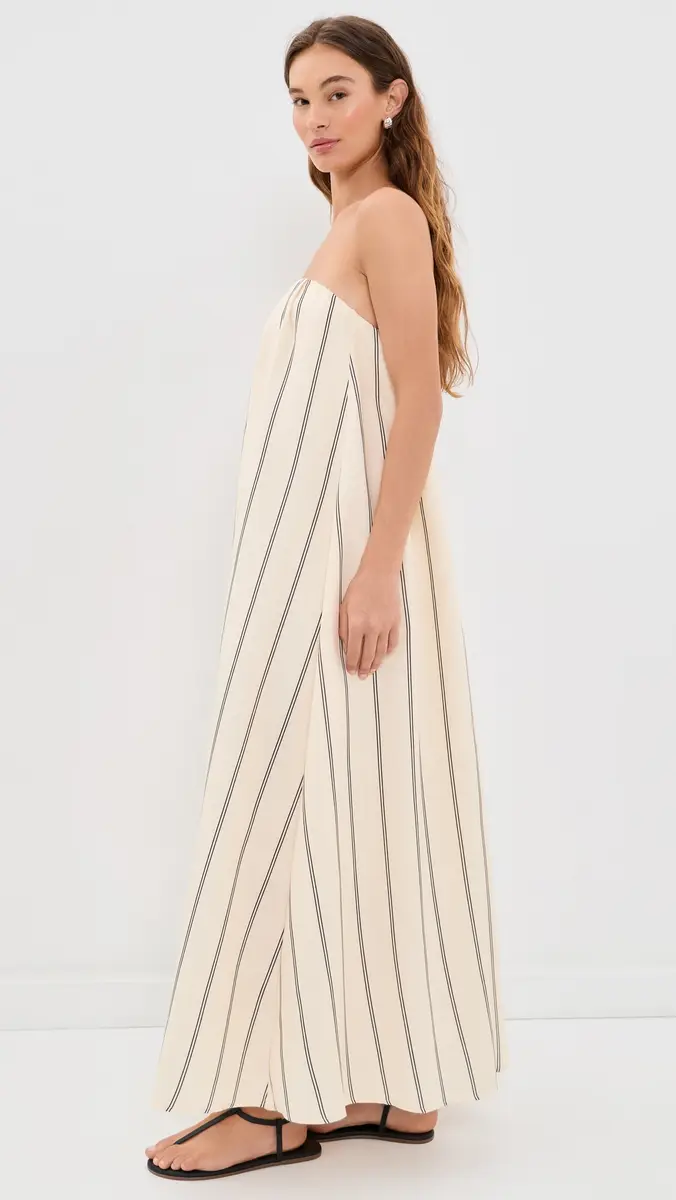 English Factory Strapless Pintuck Striped Maxi Dress | Thumbnail 4