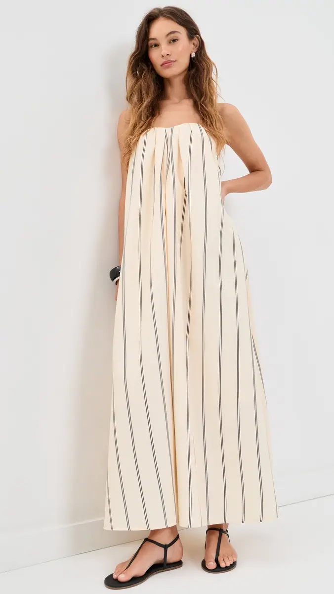 English Factory Strapless Pintuck Striped Maxi Dress | Thumbnail 5