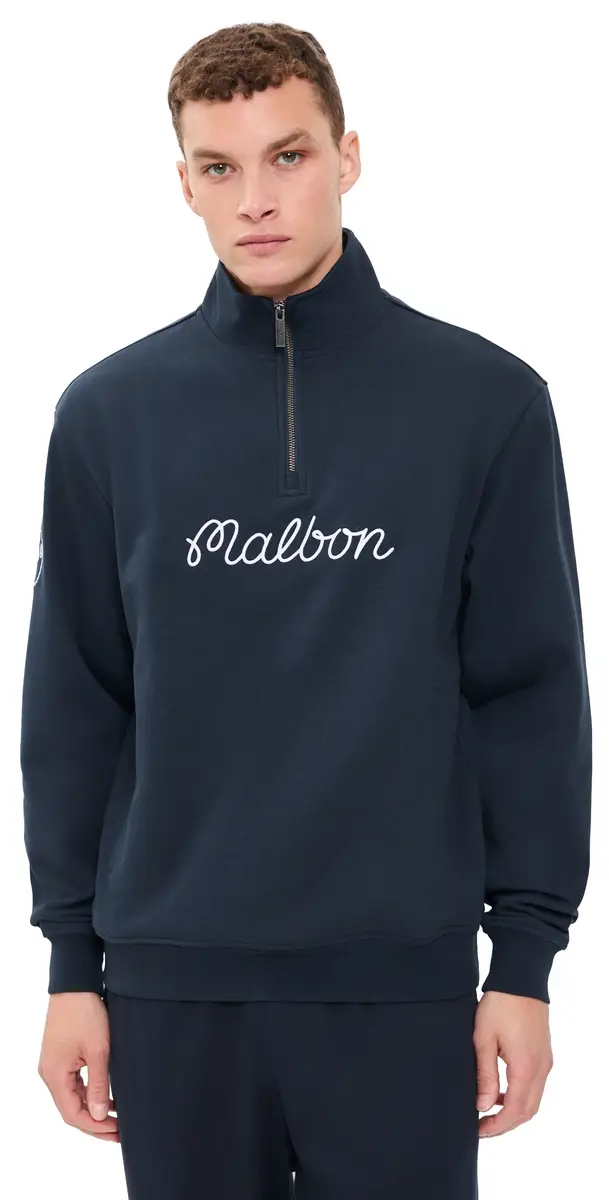 Malbon Collegiate Sweatshirt Navy | Image 1 Malbon Collegiate Sweatshirt Navy | Image 1