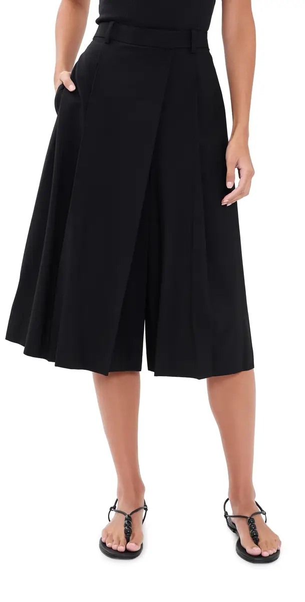 Theory Front Wrap Pants Black | Image 1 Theory Front Wrap Pants Black | Image 1