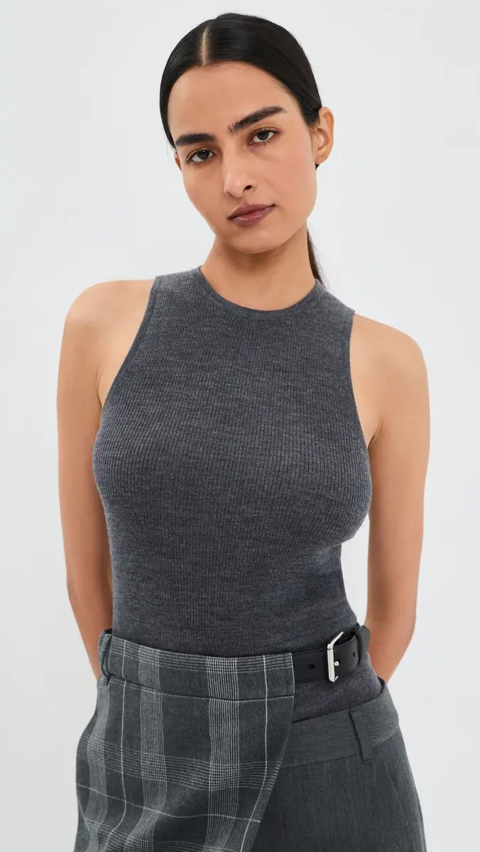 Tibi Feather Weight Ribbed Cut Out Tank | Thumbnail 2 Tibi Feather Weight Ribbed Cut Out Tank | Thumbnail 2