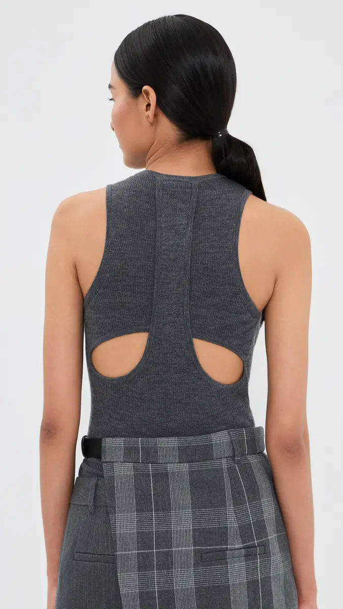 Tibi Feather Weight Ribbed Cut Out Tank | Thumbnail 3 Tibi Feather Weight Ribbed Cut Out Tank | Thumbnail 3