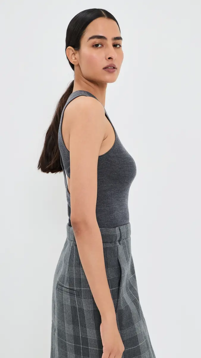 Tibi Feather Weight Ribbed Cut Out Tank | Thumbnail 4 Tibi Feather Weight Ribbed Cut Out Tank | Thumbnail 4
