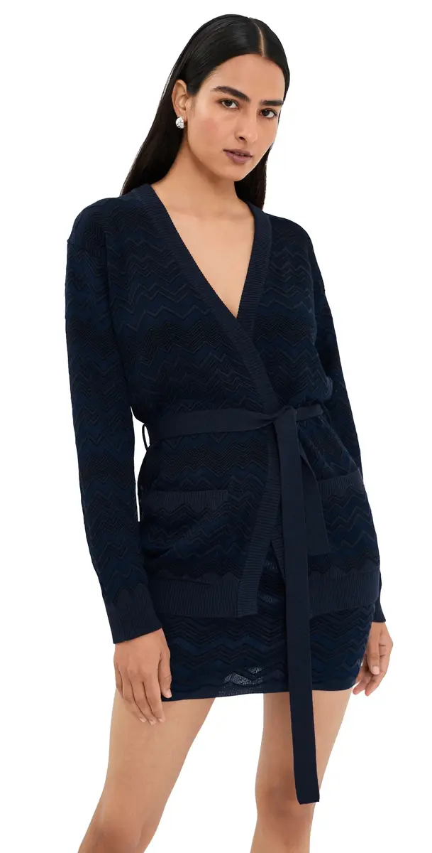 Missoni Cardigan Solid Navy Blue | Image 1 Missoni Cardigan Solid Navy Blue | Image 1