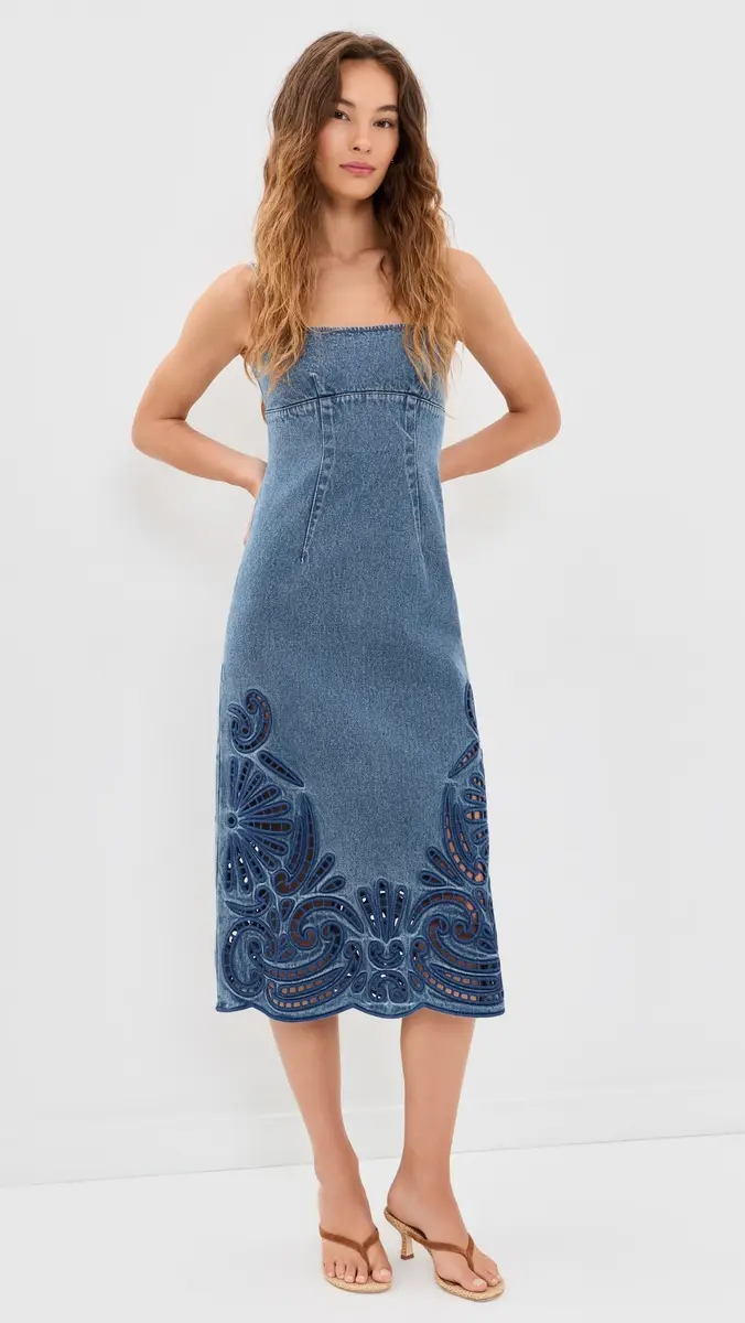 Ulla Johnson The Jane Eyelet Denim Dress | Thumbnail 2