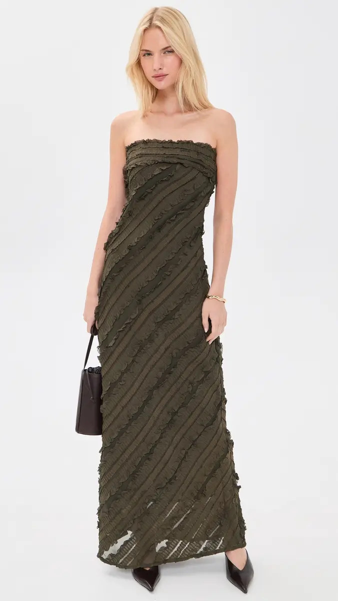 endless rose Strapless Ruffled Maxi Dress | Thumbnail 2