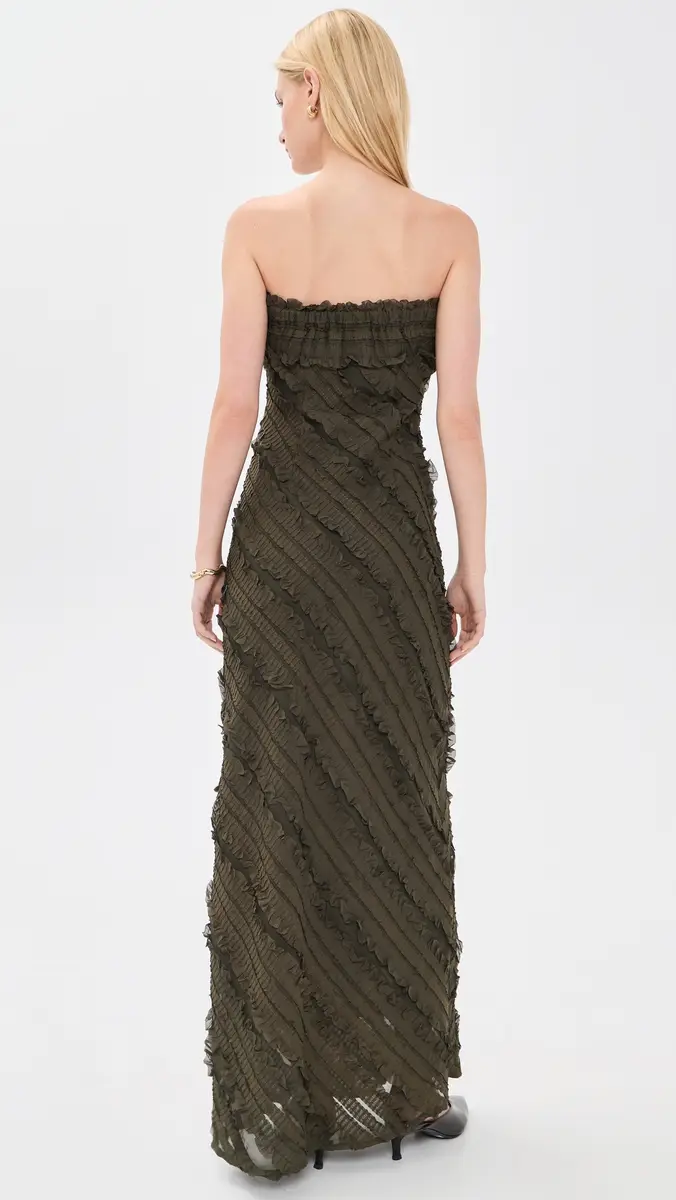 endless rose Strapless Ruffled Maxi Dress | Thumbnail 3
