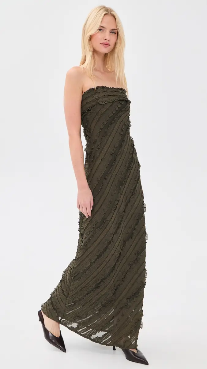 endless rose Strapless Ruffled Maxi Dress | Thumbnail 5