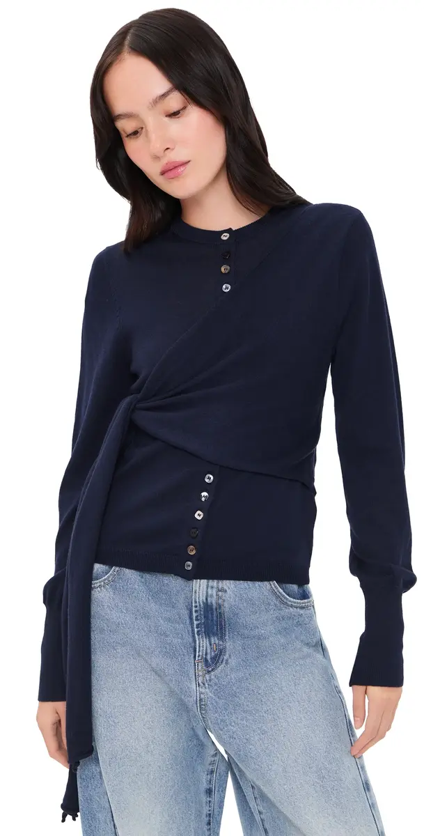 Damson Madder Venna Wrap Cardigan Navy | Image 1 Damson Madder Venna Wrap Cardigan Navy | Image 1