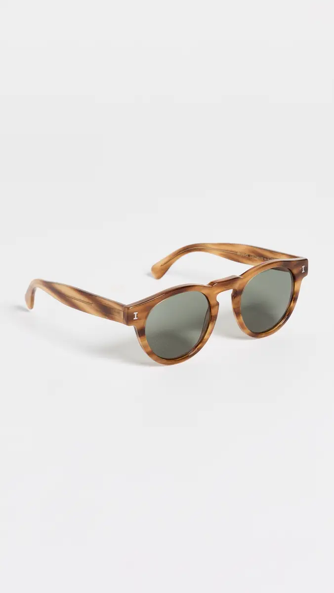 illesteva Leonard Sunglasses Teak w/ Olive Lenses One Size | Thumbnail 5